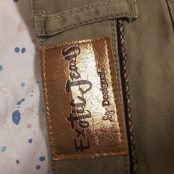 Desigual - Exotic Jean embellished Khaki Shorts EUR36 - Picture 3 of 6